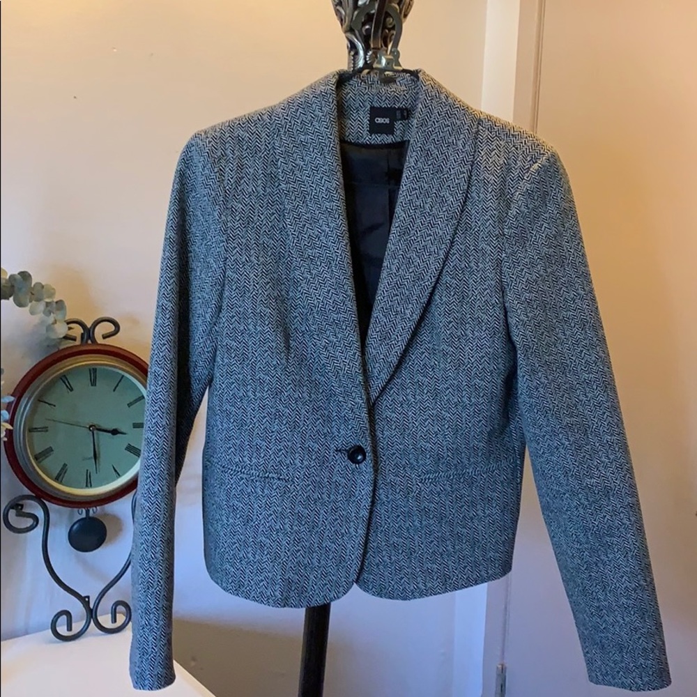 ASOS work blazer black and white